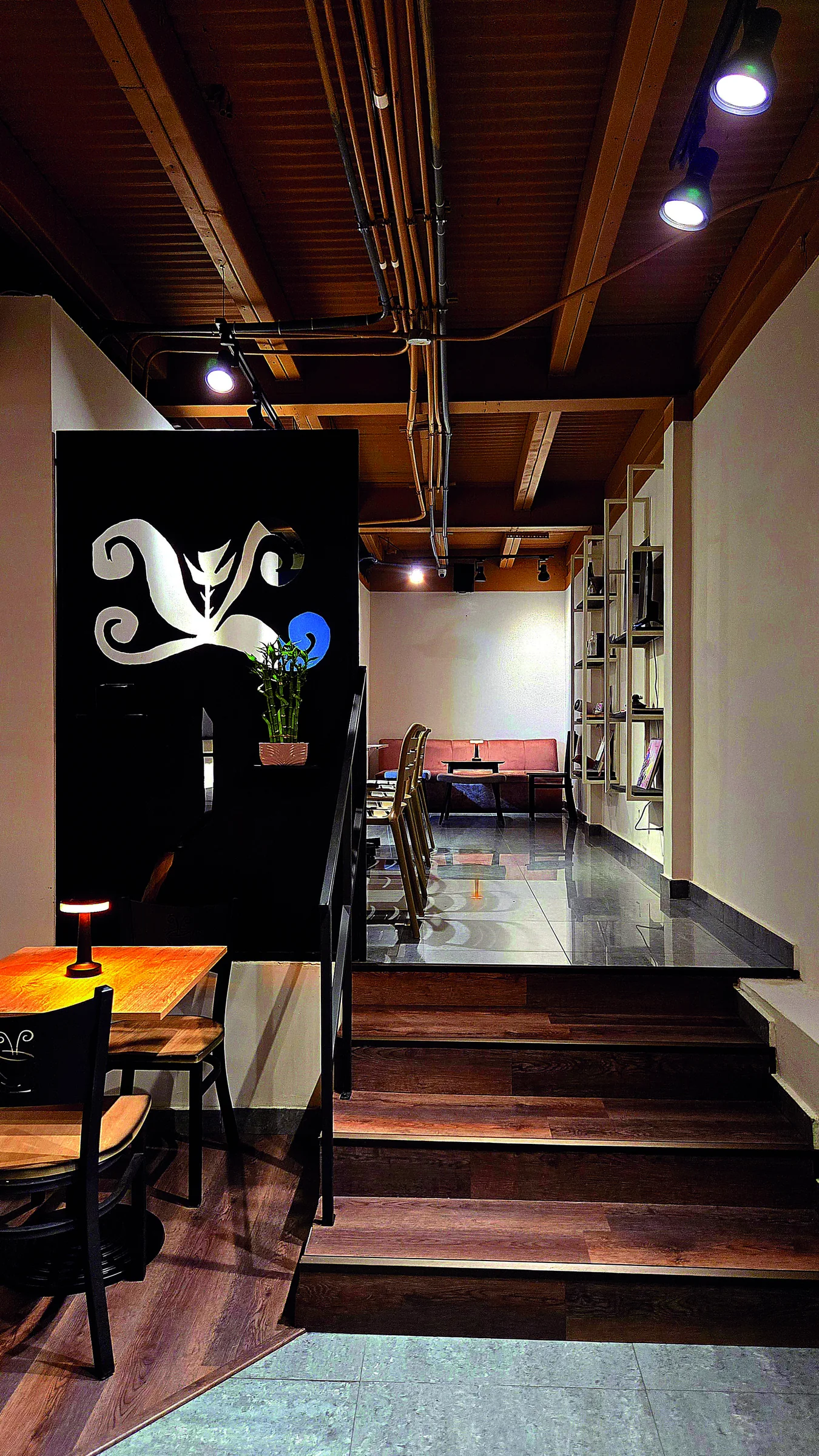 Interior spaces at La Pandora Coffee